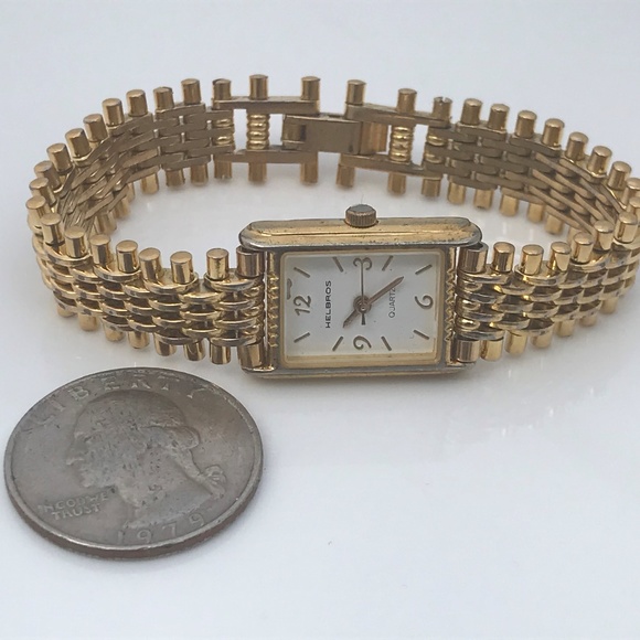 Vintage HELBROS Watch Petite Gold Tone Ladies Watc - Picture 6 of 8